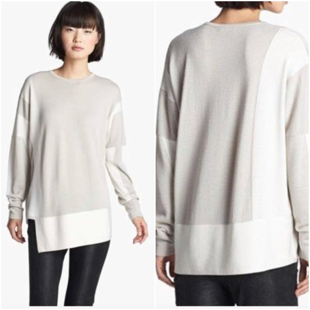 Helmut Lang Color Block Alpaca & Silk Knit Sweater - image 1